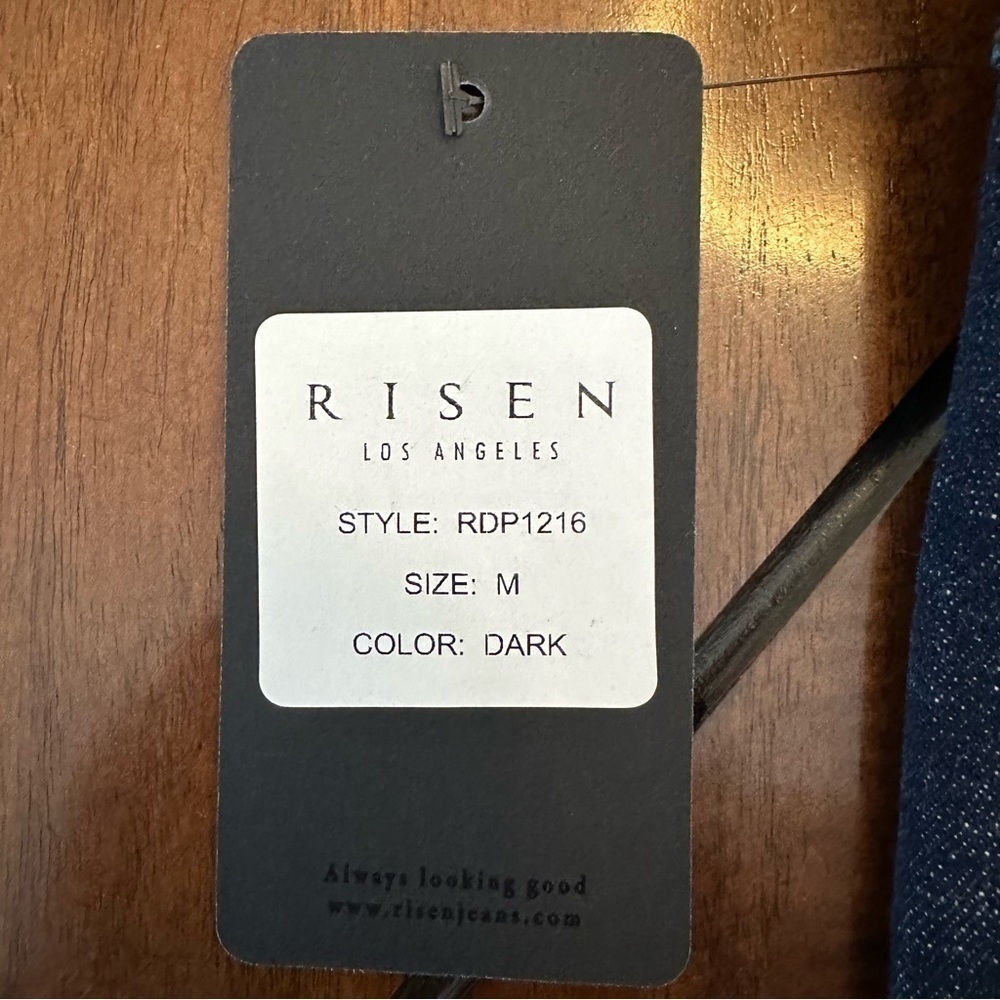 Risen Pull On High Rise Dark Wash Blue Denim Skinny Jeans Size Medium NWT - Picture 8 of 12
